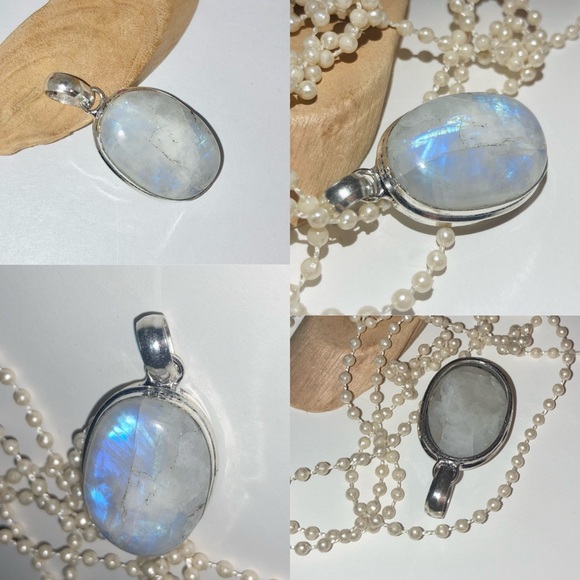 Wow! 🌙 Radiant Rainbow Moonstone Gemstone Handmade Pendant - Picture 4 of 6